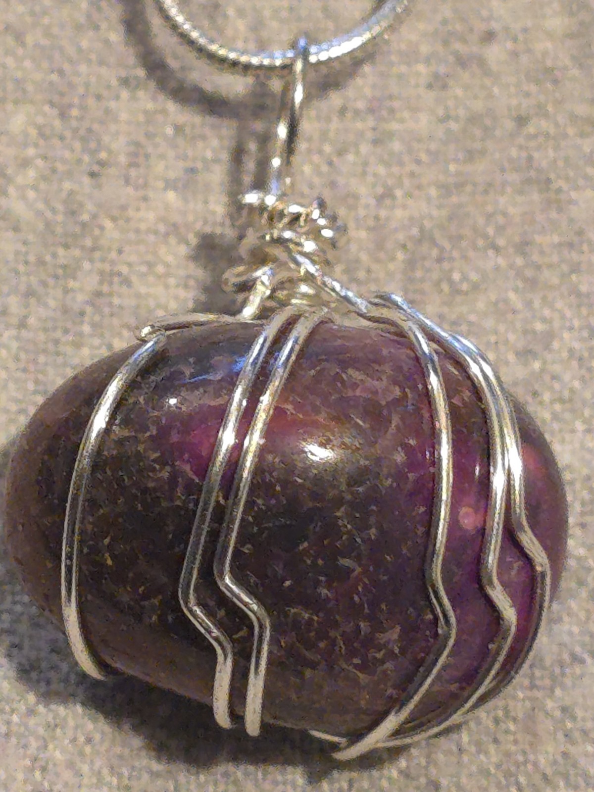Purple And Pink Agate Pendant On A Sterling Silver Necklace