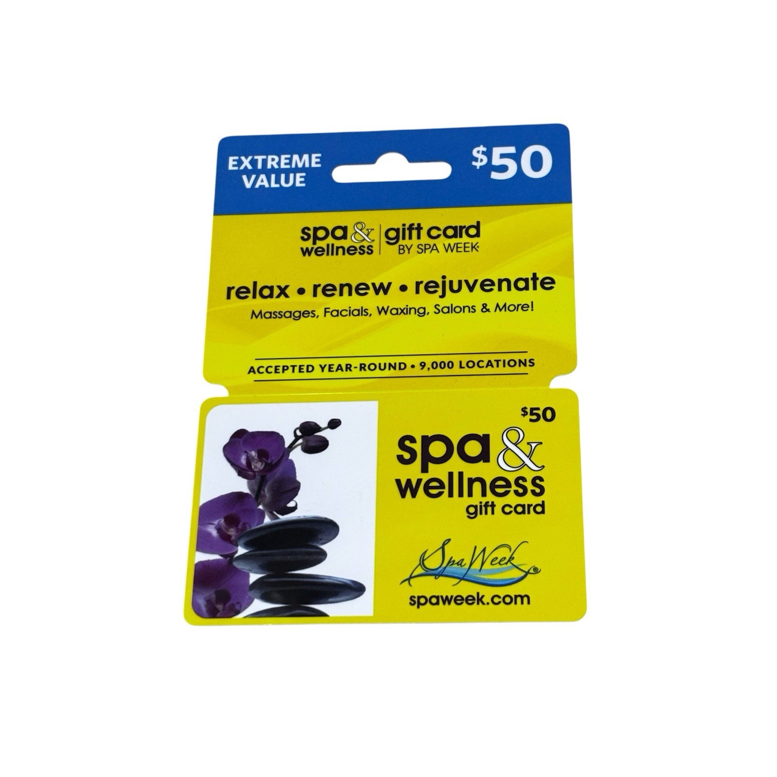 Full New $50 Gift card Spa Wellness Over 9,000 Locations Spa Week 