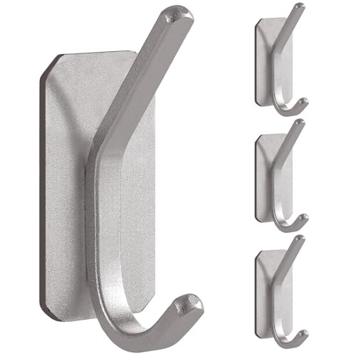  Heavy Duty Adhesive Hooks,Self-Adhesive Hooks Multiple Colors and 4 Silver