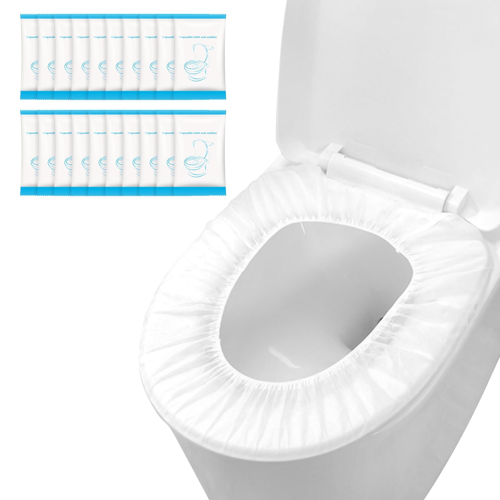 Krijuess 100 Pack Disposable Toilet Seat Cover Waterproof Non-Woven Fabric, D...
