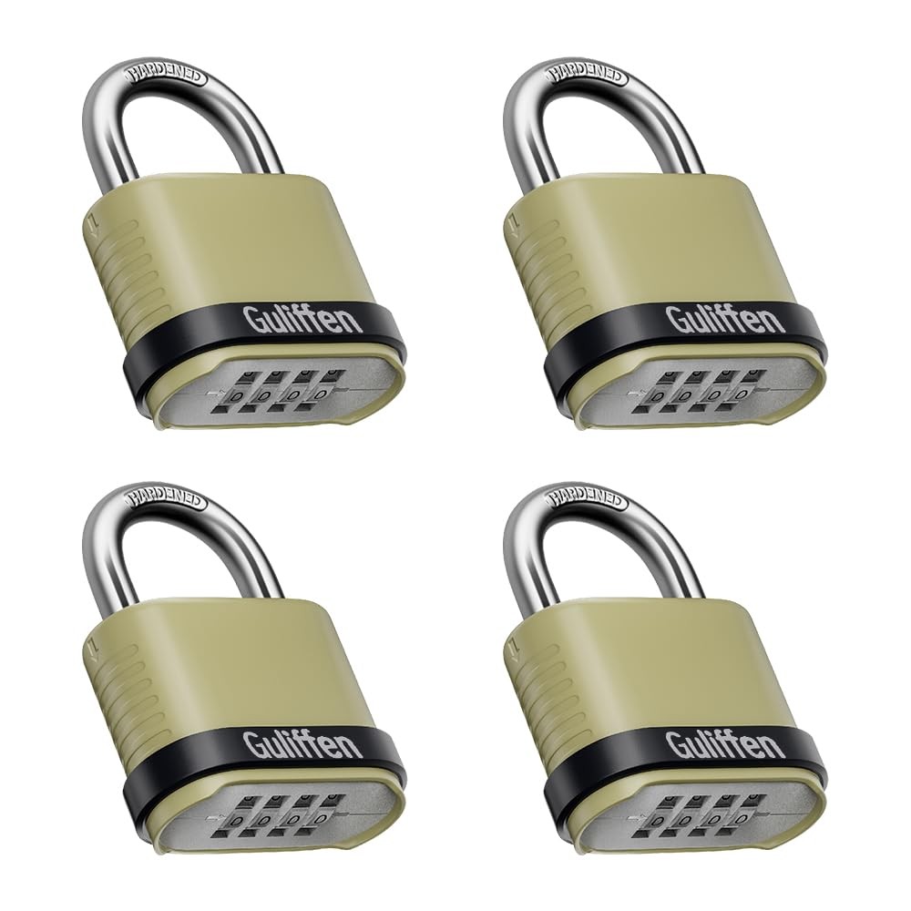 Outdoor Combination Lock, Heavy Duty Weatherproof Combination Padlock, 4 Pack...