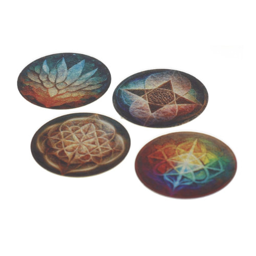 18 pointed Tesseract sacred geometry radionics disc set of 4 