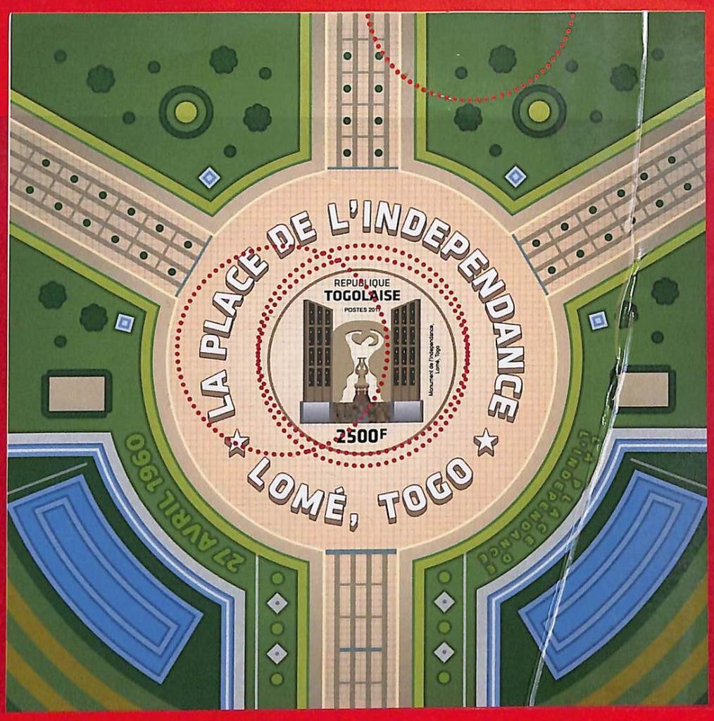 A3661 - TOGO  - ERROR MISPERF Stamp Sheet - 2017 - The Place of Independence