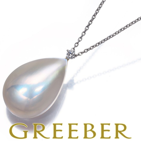 TASAKI Necklace Pearl Mabe Pearl Diamond 0.03ct Drop K18WG BLJ
