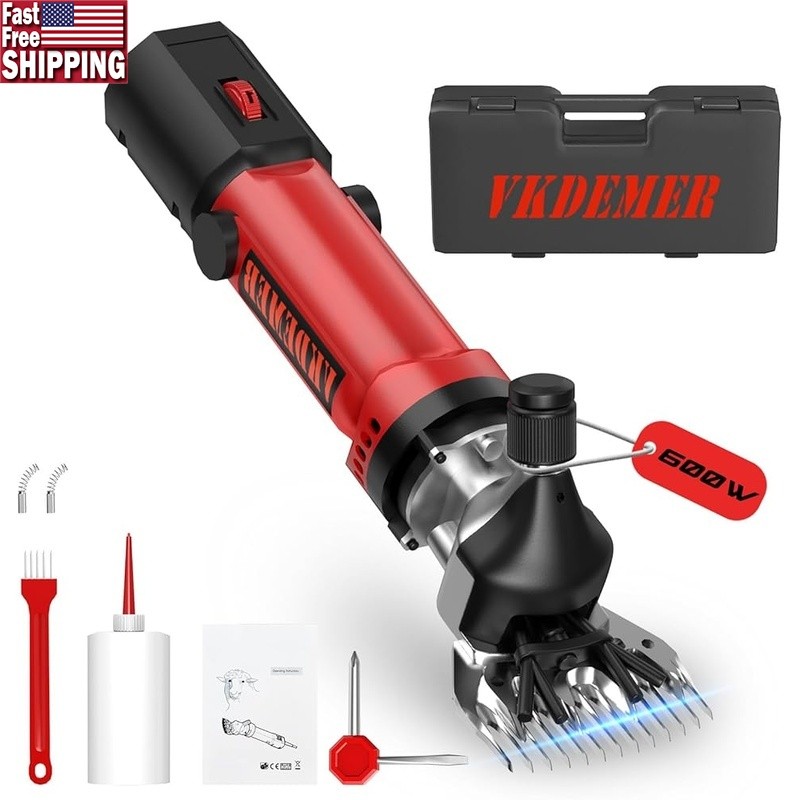 600W Electric Sheep Shears Adjustable Speed High Carbon Steel Blades Livestock