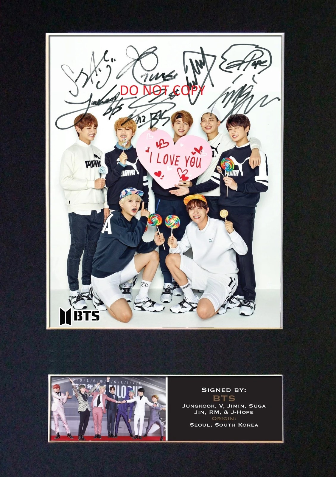 BTS - BANGTAN BOYS Signed 8x10 Reprint Photo #2 !!