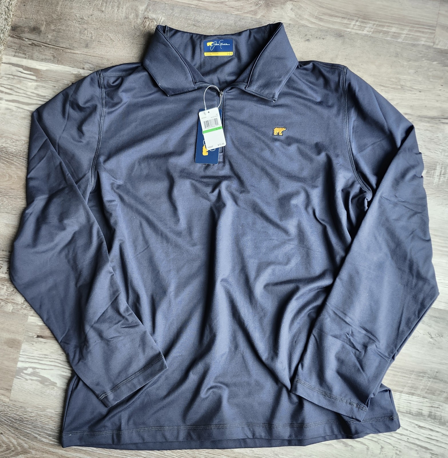 Jack Nicklaus Golden Bear Golf 1/4 Zip Pullover Mens L Blue Performance NWT