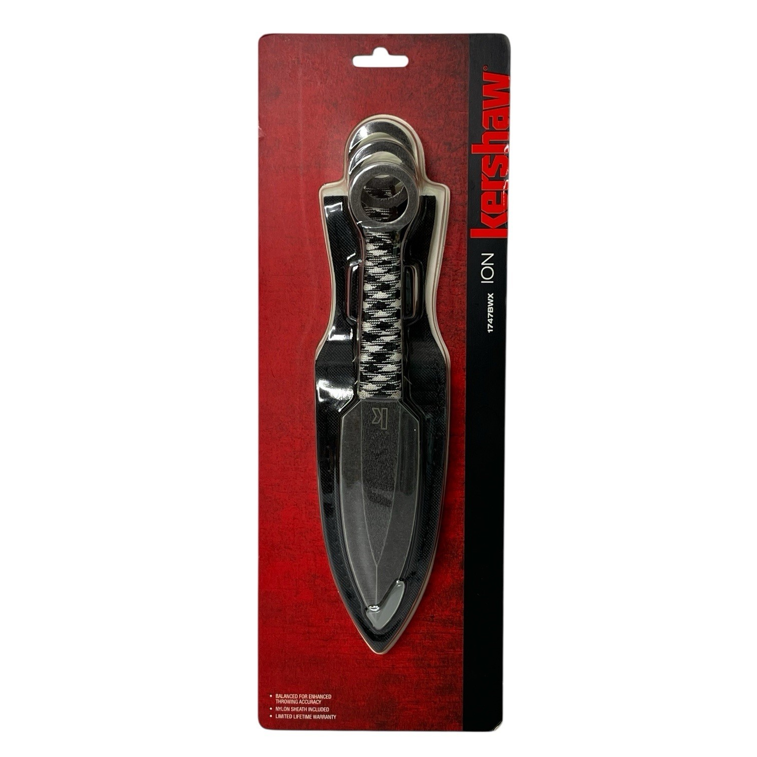 Kershaw Ion Throwing Knives 1747BWX 3CR13 Black-Oxide BlackWash Finish