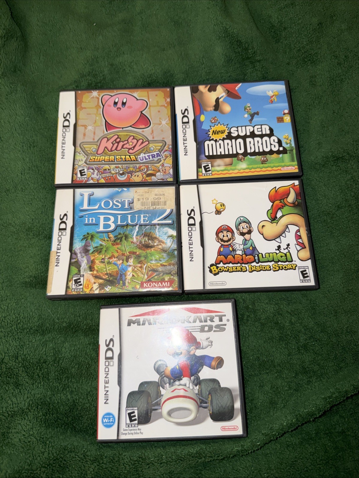 LOT OF 5 Nintendo DS Empty Game Cases With Manuals (NO GAMES)