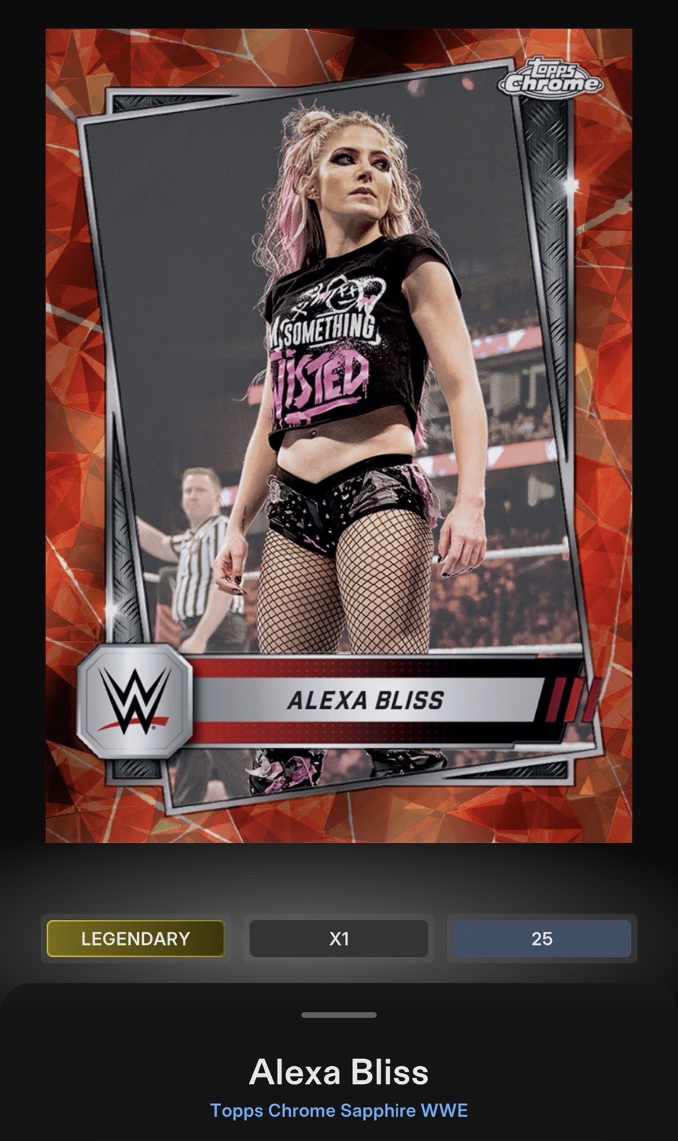 Alexa Bliss Orange 25CC Legendary Topps Slam WWE Chrome Sapphire 25 DIGITAL