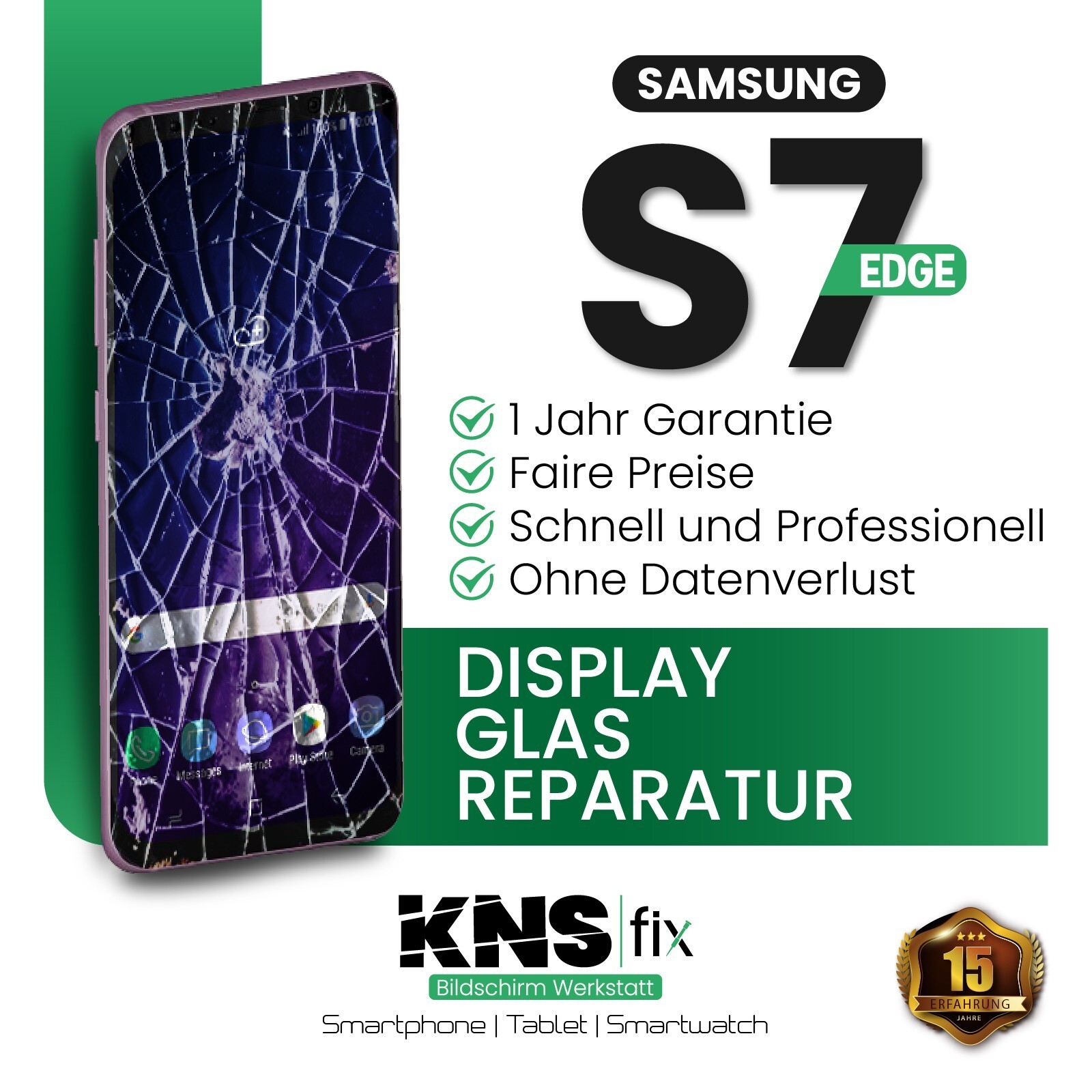 Samsung S7 Edge Display Front Glass Repair Exchange Eb 24 Hours