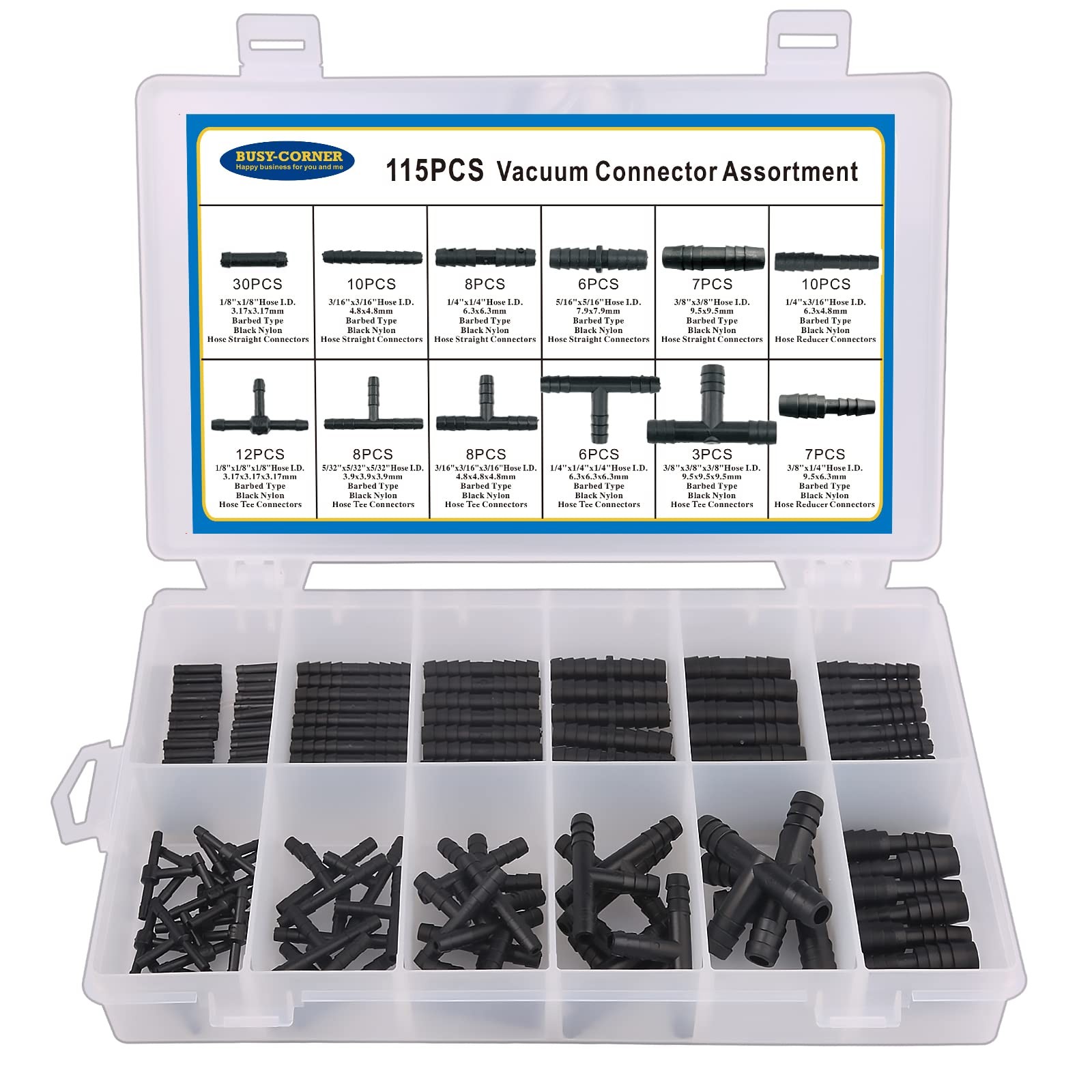 Vacuum Connector Assortment Heat Resistance 240℃（460℉）Automotive Vacuum Tubin...