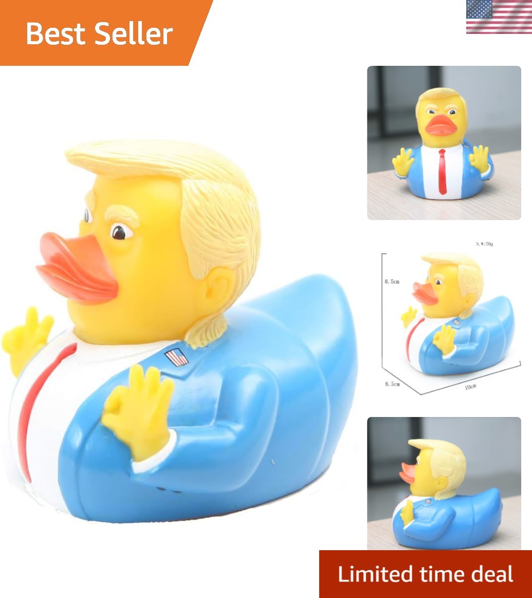 3-Inch Trump Rubber Duck Bath Toy - Perfect for Baby Showers & Party Favors