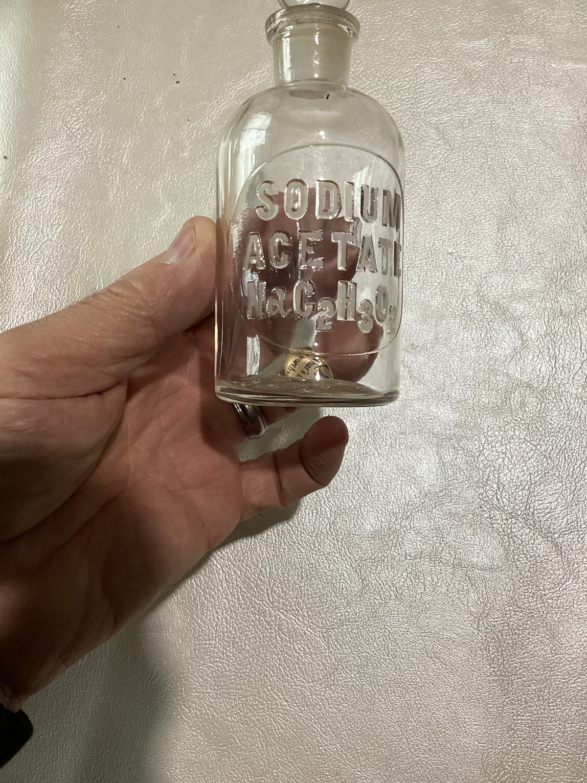 Vintage Sodium Acetate Apothecary Bottle