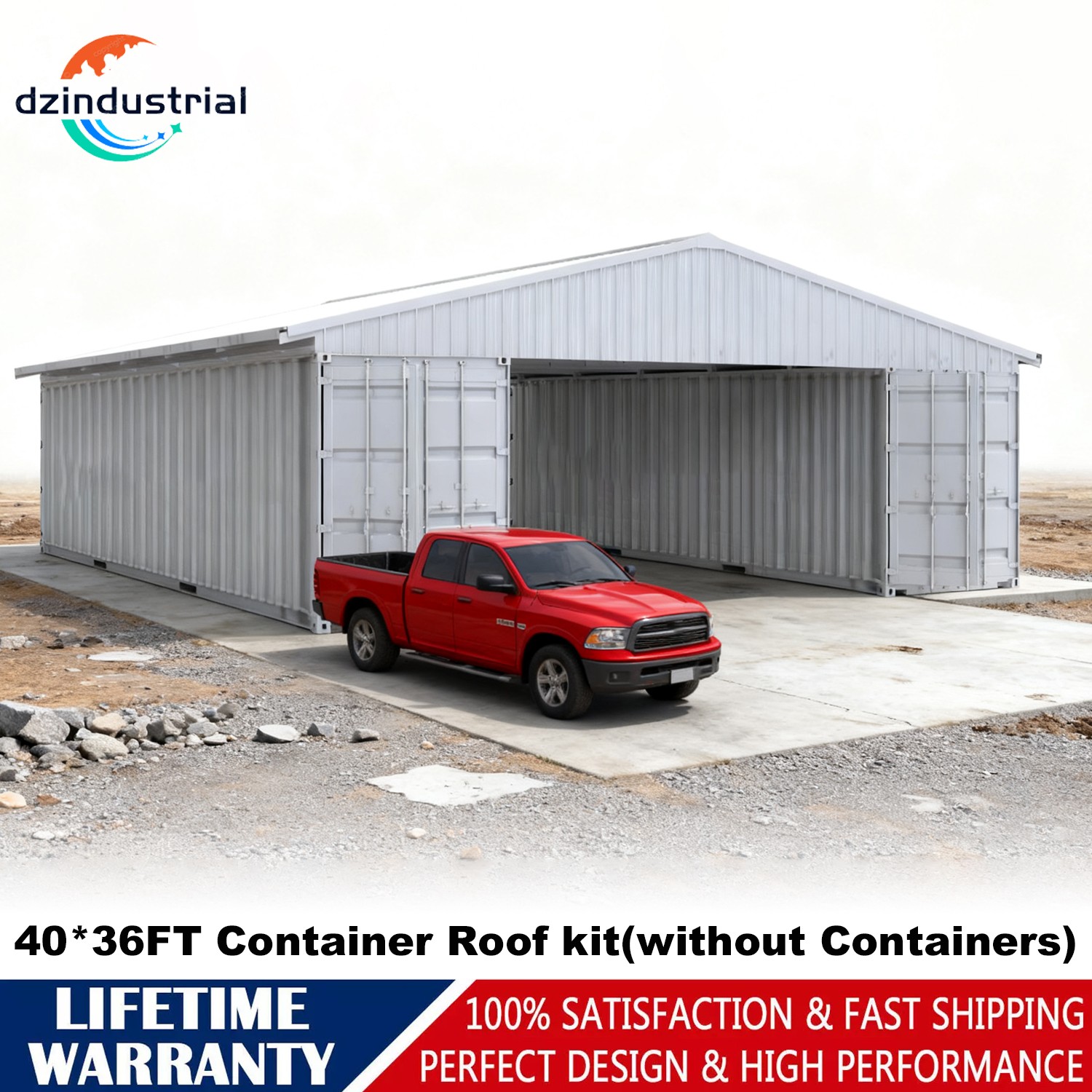40 x 36 ft Heavy Duty Steel Shipping Container Roof Kit Metal Shelter 1440 sq.ft