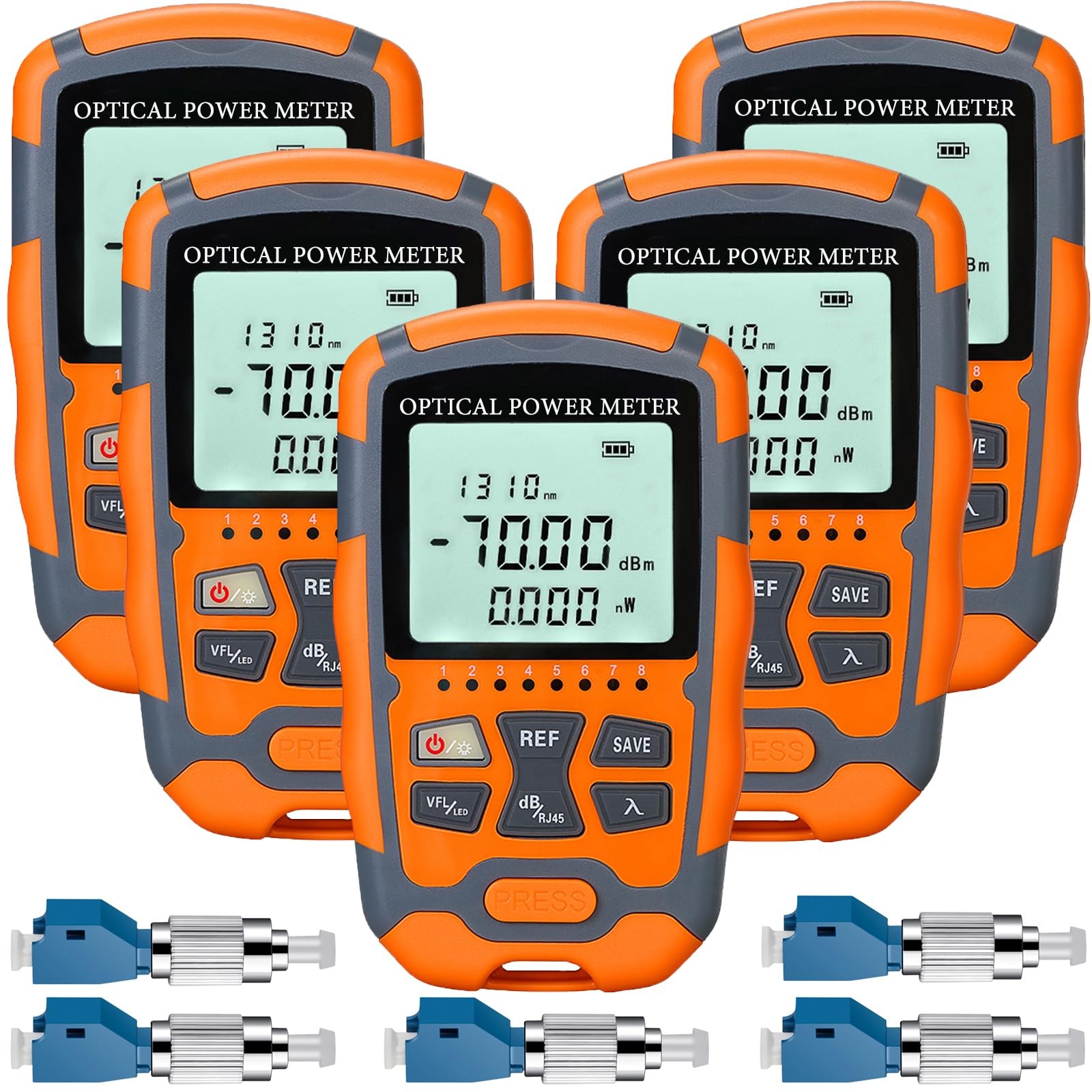 Duogalia 5-Pack Fiber Optic Tester Fiber Light Power Meter -70~10dBm, SC/FC/ST