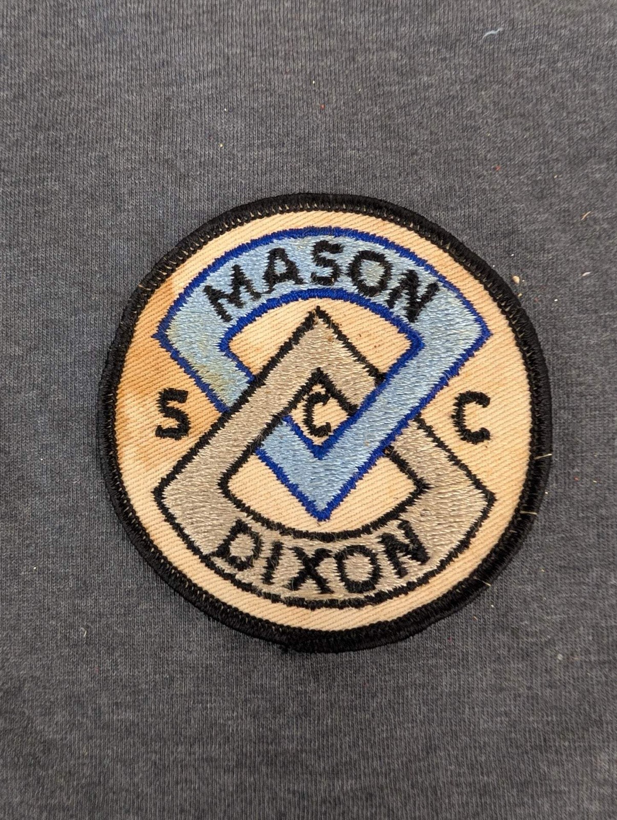 Vintage Mason Dixon SCC Patch Embroidered Logo Blue Silver Diamond Emblem