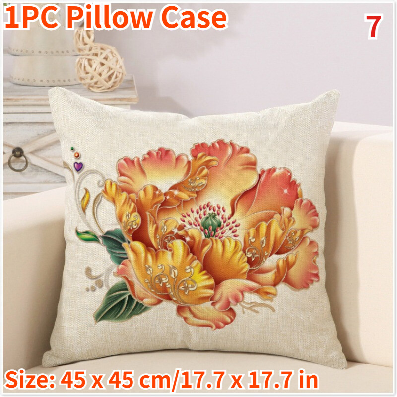 1PC 45x45cm Square Pillow Case Cushion Cover Floral Bedding Living Room Decor