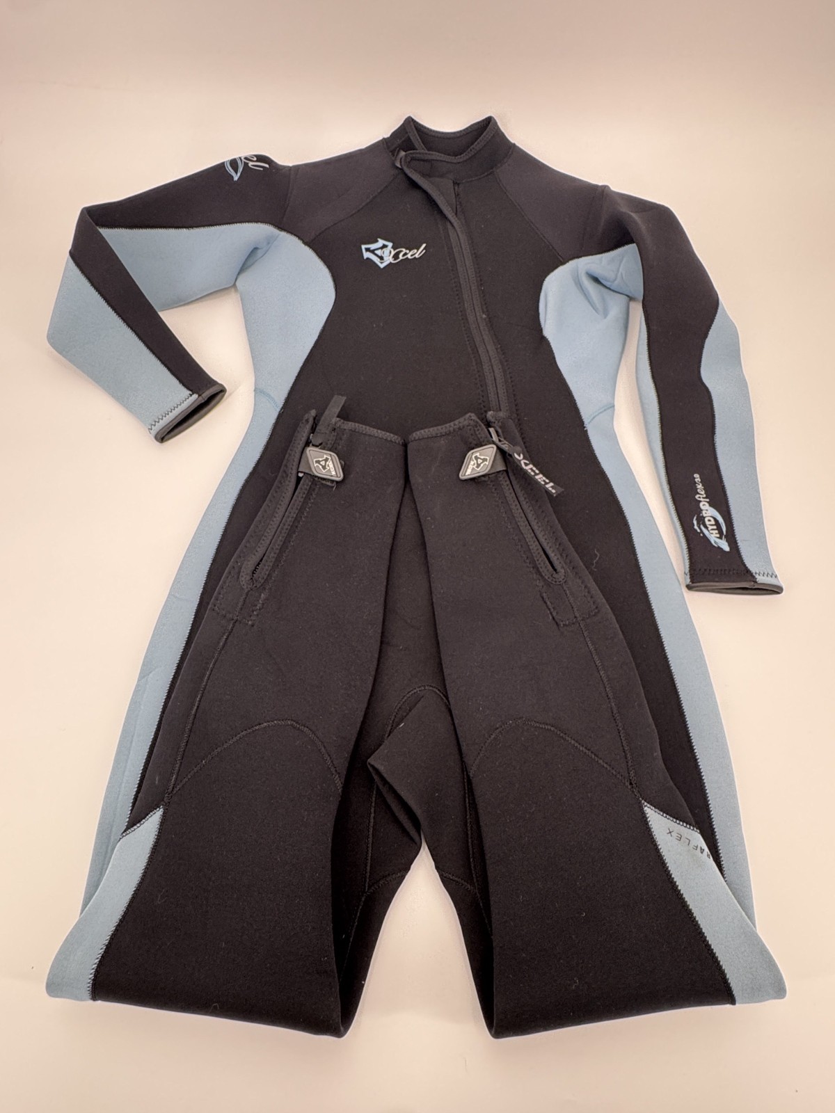 Xcel Hawaii Hydroflex 3/2mm Wetsuit Womens 10 Black Blue Neoprene Laminated