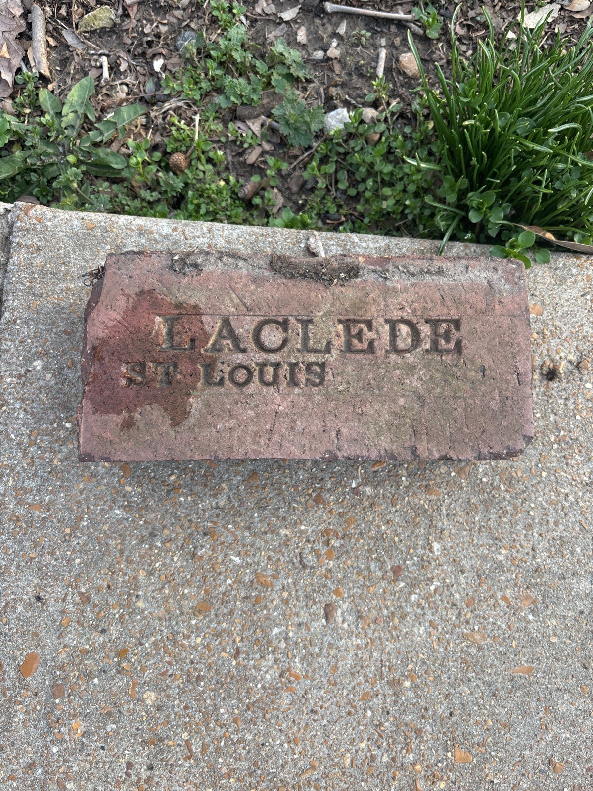 Early 1900's LACLEDE ST LOUIS Fire Brick Paver H.K. PORTER CHRISTI MISSOURI