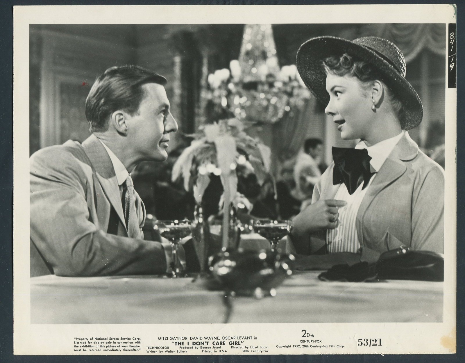 DAVID WAYNE MITZI GAYNOR in The I Don't Care Girl '53 DRINKS