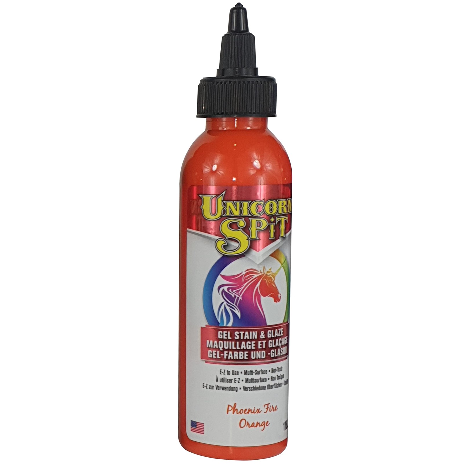 5770003 Gel Stain and Glaze, Phoenix Fire 4.0 FL OZ Bottle, Orange