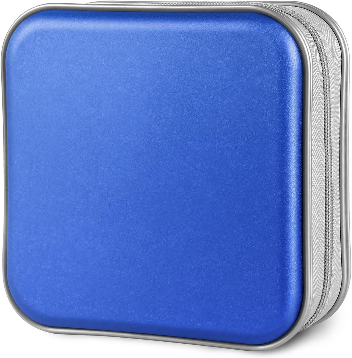 CD Case, 40 Capacity CD/DVD Case Holders Wallet Hard Plastic DVD Disc Blue 