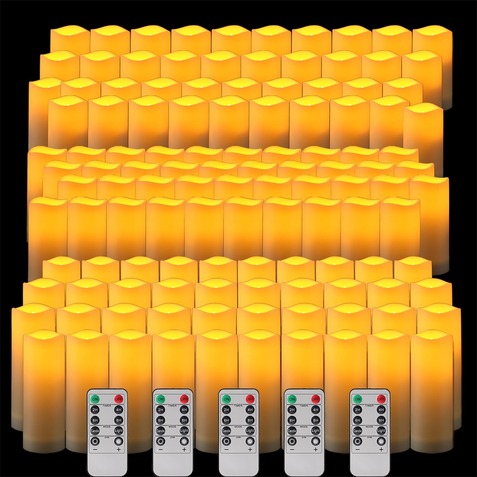 120 Pack Waterproof Outdoor Flameless Candles, Battery Operated Flickering LE...