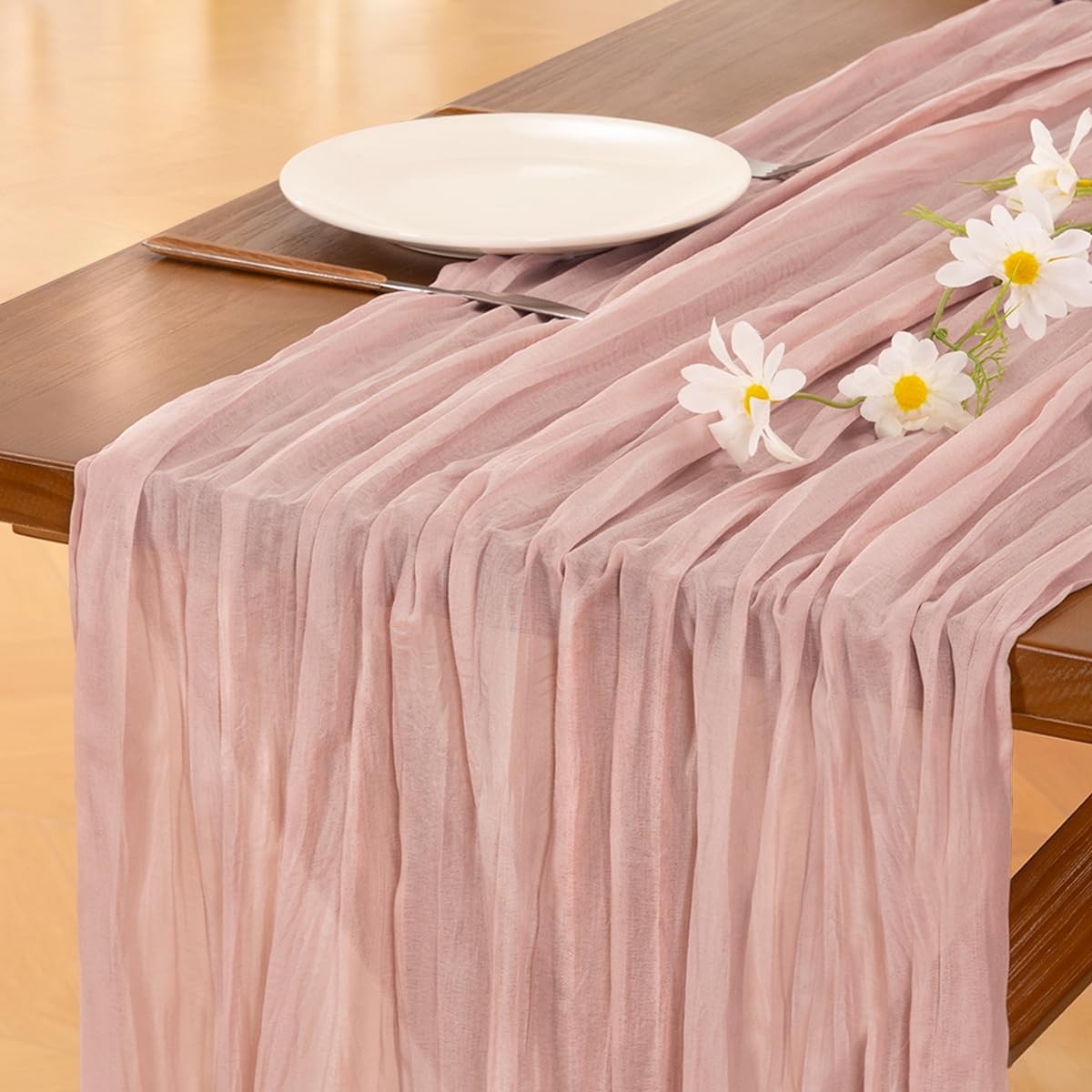 Cheesecloth Table Runners 10ft x 3pcs Dusty Pink Farmhouse Decor Socomi Easter