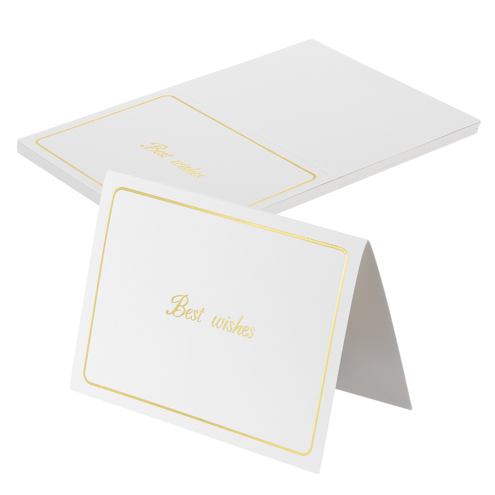 20 Pcs  "Best Wishes" Table Place Cards, White Gold Line Frame