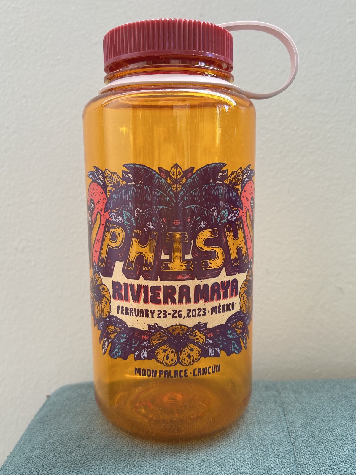 Phish Mexico 2023 Riviera Maya Orange Nalgene Water Bottle Brand New Unused