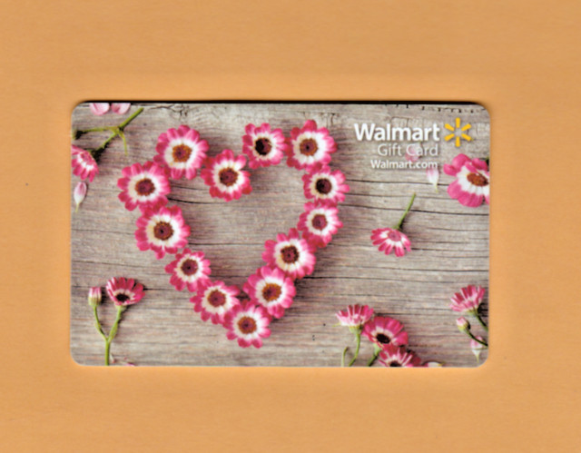 Collectible Walmart Gift Card - Flower Valentine Heart - No Cash Value - FD33454