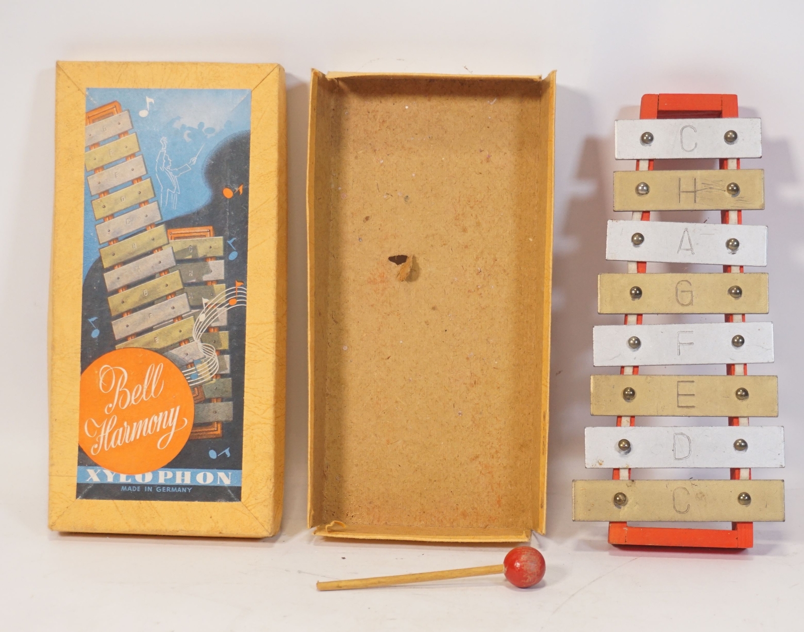 True Vintage Bell Harmony Children Xylophone Wood Metal incl. rare OVP