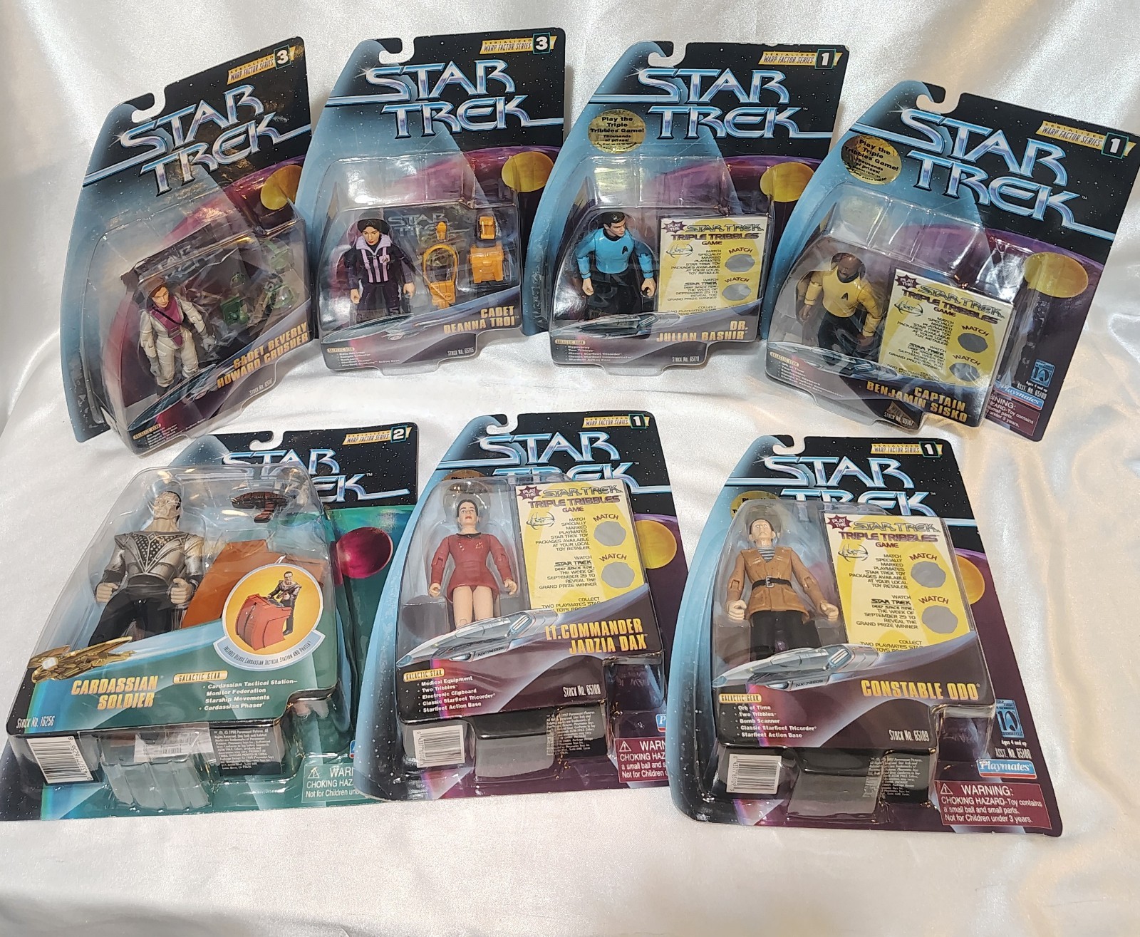 Lot of 7 Star Trek Warp Factor Series 1,2,3 Figure 1997-98