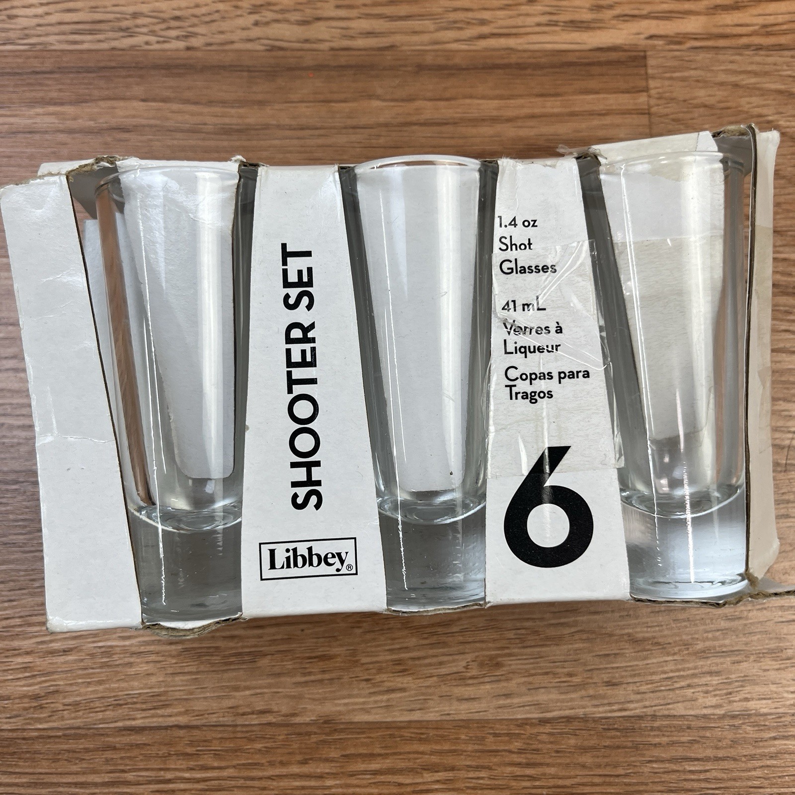 Package of 6 Libbey Clear Glass Shooter Shot Glasses 1.4oz Each NEW