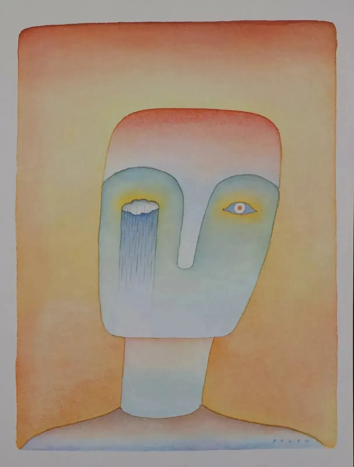 Jean-Michel FOLON : Triste journée, Héliogravure signée, 1982