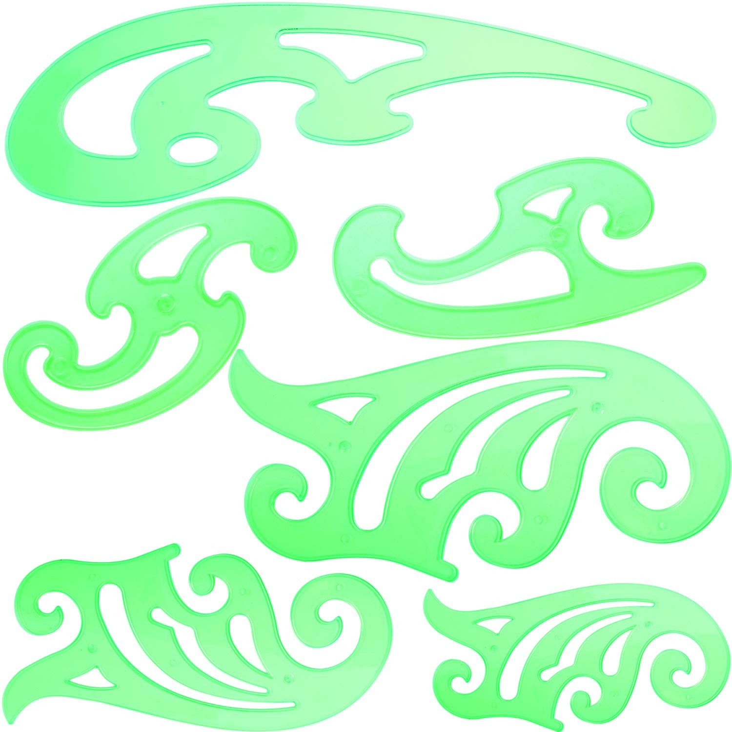 6 Pieces Plastic French Curve Ruler MultiFunction Comic Template Tool Set for...