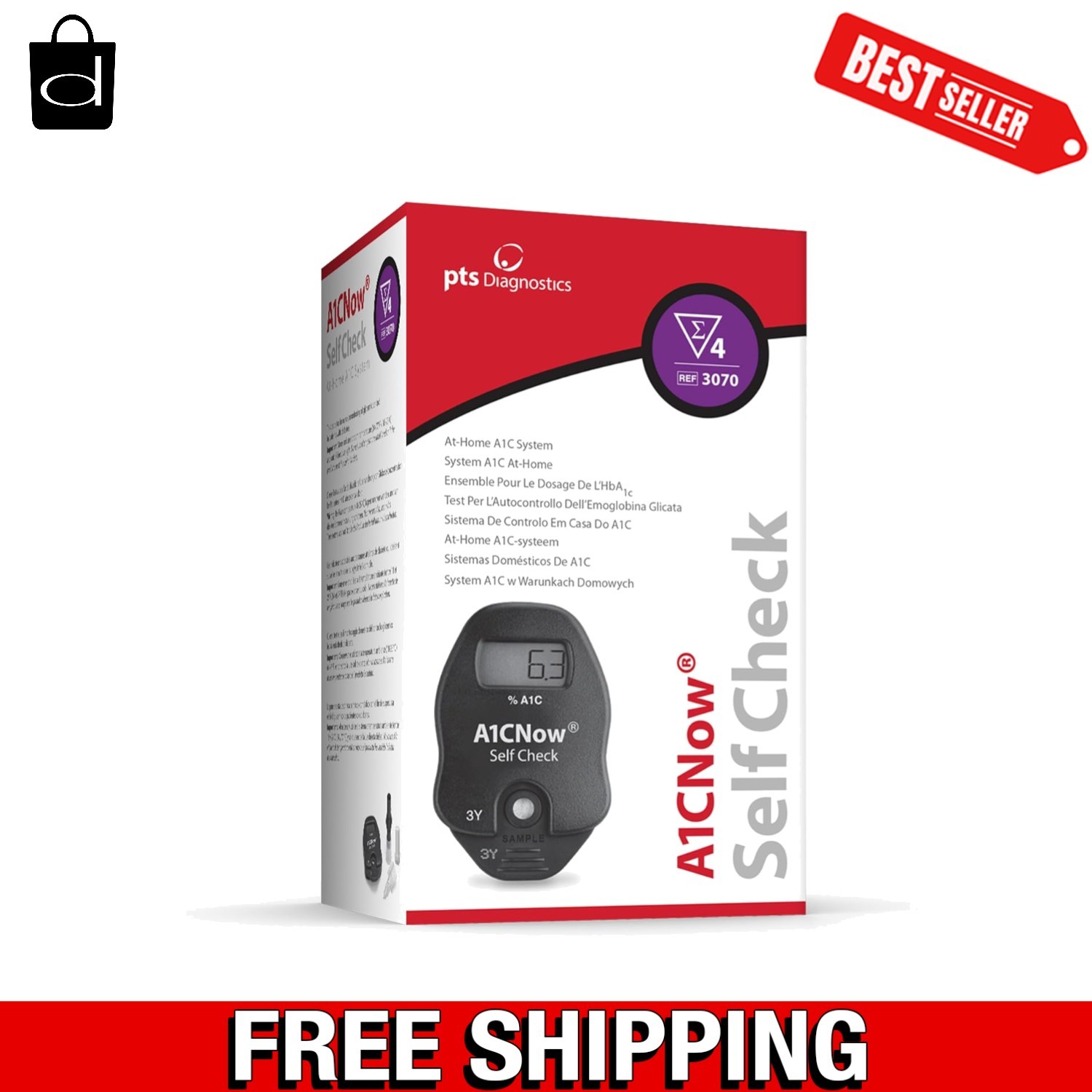 Effortless Blood Sugar Testing Kit - Self Check 4  Pack with Fast Results