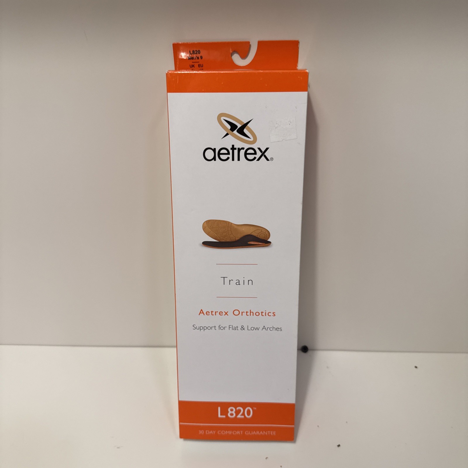 NEW Aetrex L820 Train Orthotics Men’s size 9 - Support For Flat and Low Arches