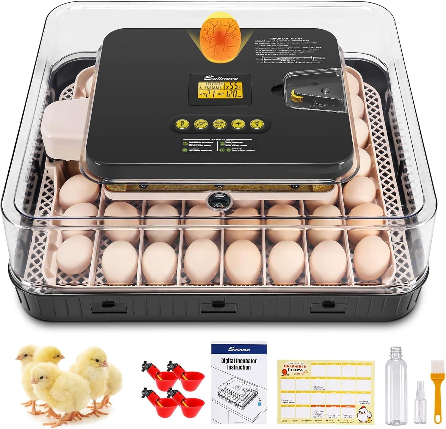 56 Egg Incubator for Hatching Eggs with Automatic Egg Turning and Auto Humidific
