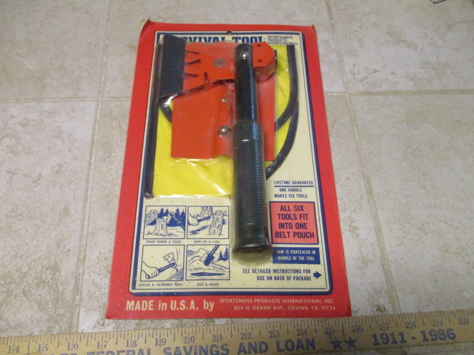 VTG NOS Survival Tool SPI USA Hatchet Sportsmens Products Multi Tool Saw Hammer