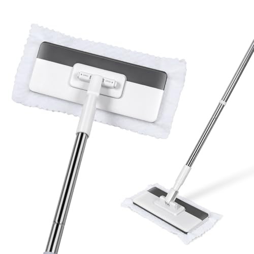 Mini Sweeper Mop, Reusable Clamp Mop with 50 " White-large-mini Lazy Mop