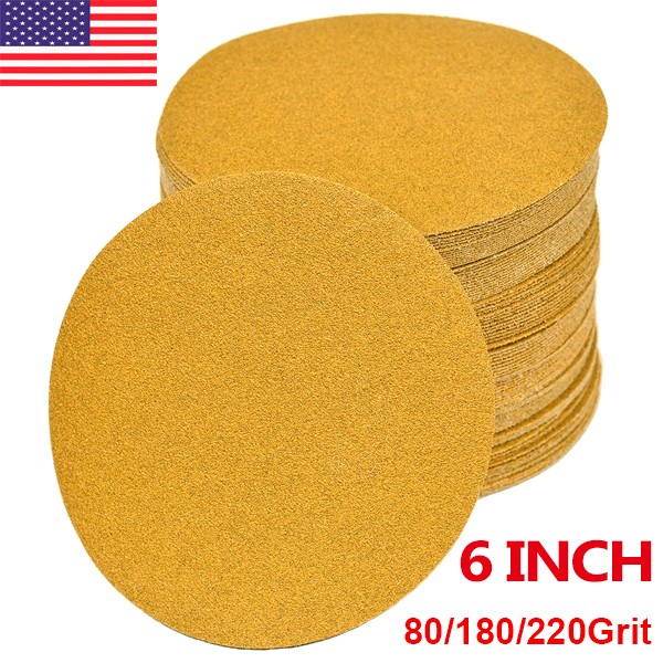 100Roll 6inch Sanding Disc Sandpaper 80-220 Grit Sand Paper for Woodworking
