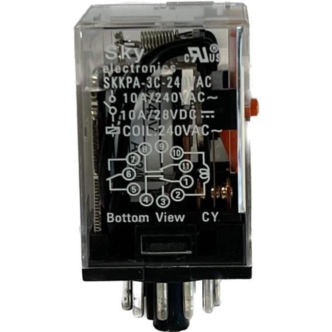 Relay & Control SKKPA3C120AC Relays - 8 & 11 Octal Base Plug In - 3PDT - 11 P...