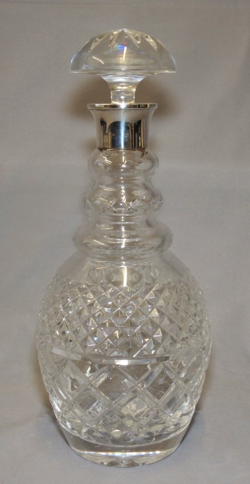 Crystal Glass Decanter - Solid Silver Top – I F & Son Ltd London 1980