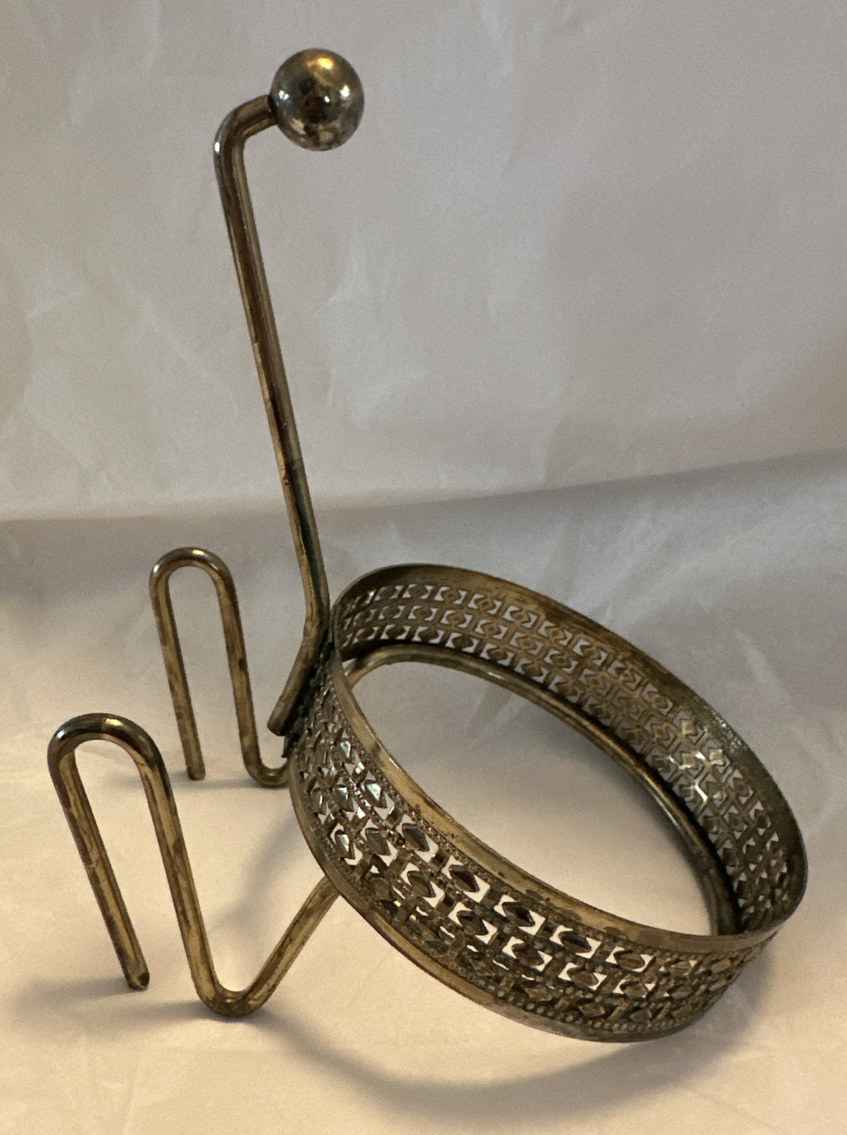 Vintage Anchor Hocking Gold Chip And Dip Bowl Metal Holder Bracket MCM