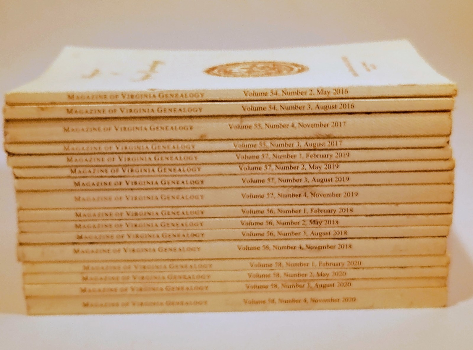 Lot of 17 Magazine of Virginia Genealogy Society 2016 2017 2018 2019 2020