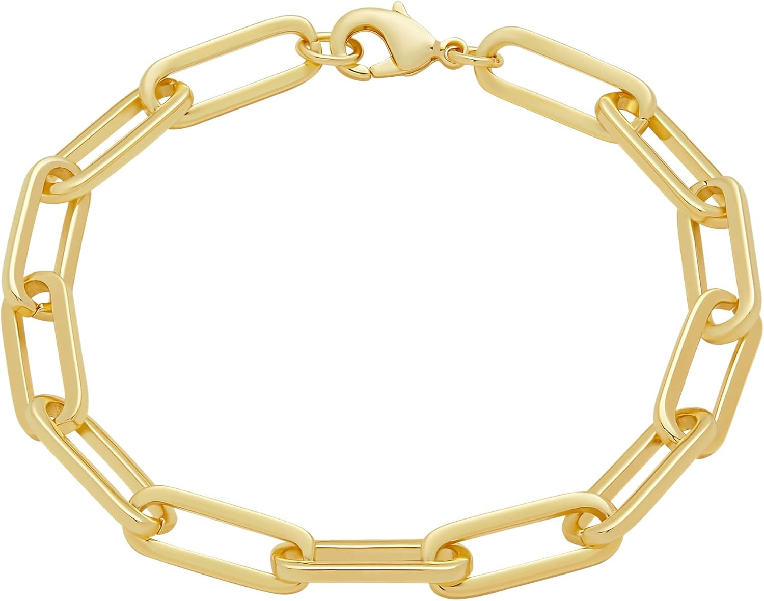 14K Gold Plated or Silver Plated Chunky Chain Link Bracelet 7.5"