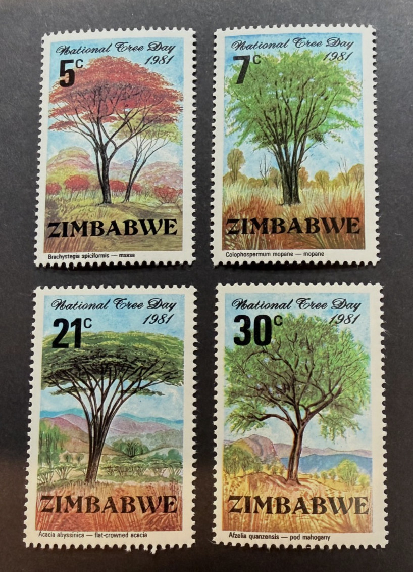 Stamps Zimbabwe MNH 1981 Trees SC#442-445 (set of 4) as Pictured