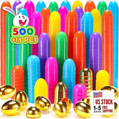  518 Easter Eggs -2.36" Bright Colors Plastic Easter Eggs Empty Include 518 Pcs
